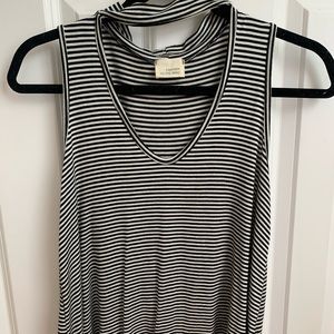 Stripped stripped flowy tank top